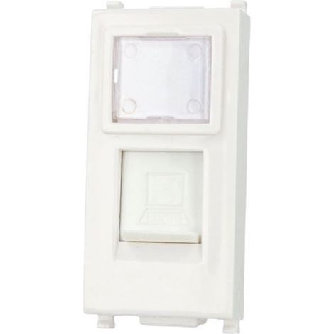 Presa Dati RJ45 CAT6 Bianco Con Coperchio Compatibile Vimar Plana (1/3)