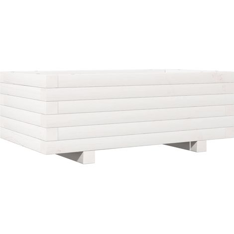 Maison Exclusive - Jardinière blanc 70x40x26,5 cm bois de pin massif