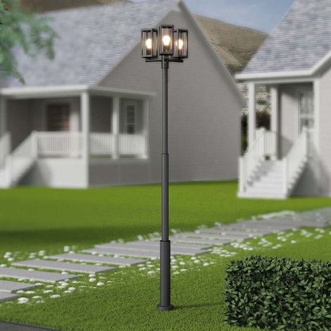 [NEUWERTIG] B-Ware Lucande Außenlampe Wegeleuchte Siveta LED Gartenlampe dimmbar schwarz 240cm IP65 (1/2)