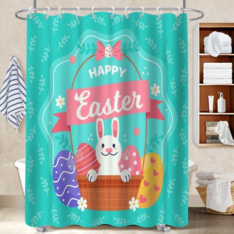 Rideau de bain 180x180 avec œillets polyester pour salle de bain pour hôtel / airbnb (1/5)