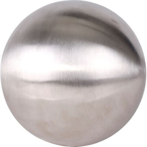 Spetebo – Boule décorative en acier inoxydable brossé mat 20 cm – Boule creuse de jardin en métal argenté – Convient pour intérieur et extérieur
