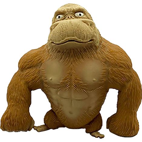 Peluche Gorilla en Latex 15x17x8cm  Statue Jouet Décorative Douce et Détaillée  Cadeau Original Jaune pour Collection (1/5)