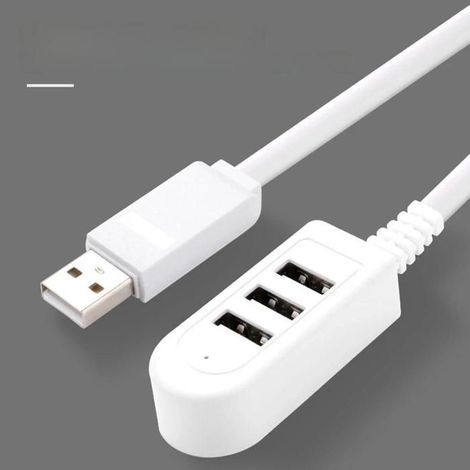 Longueur du câble : 1 pièce blanc 1,18 m - Convertisseur/chargeur USB multifonction 3-en-1 avec hub de ports USB, câbles de donnée (1/4)