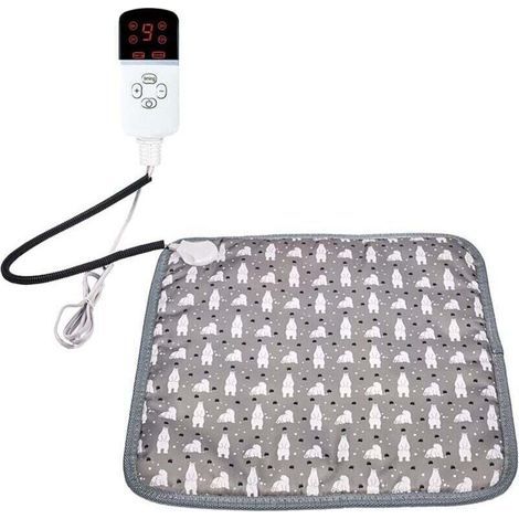 Tapis chauffant électrique pour animaux de compagnie d'hiver, tapis pour chat à température réglable, lit pour chien anti-mâcher d'intérieur durable (1/4)