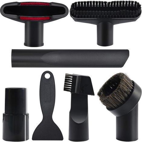 7 Pièces Accessoires pour Aspirateur Embouts, Meubles Brosse Aspirateur Accessoires avec Pelle de Nettoyage, pour Aspirateurs avec un Diamètre Intérieur de 32 mm à 35 mm, Black (1/5)