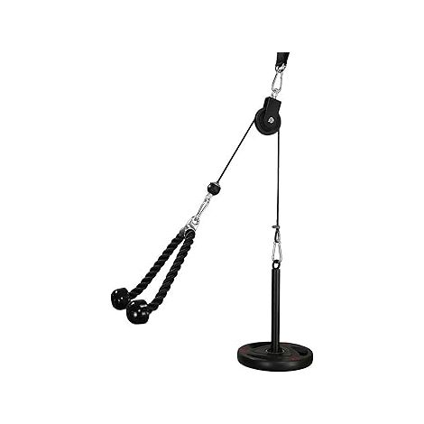 Système de poulie pour musculation, kit complet de tirage LAT avec corde à triceps, équipement d'entraînement en force pour domicile (1/5)