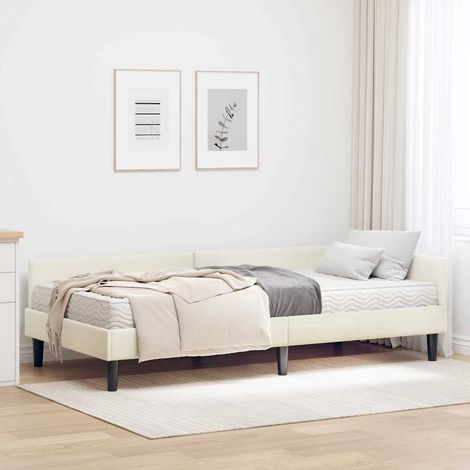Eckbettgestell mit Matratze Sonstiges 2 pcs Creme Samt