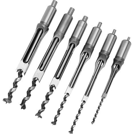 6 Pcs SquaRe trou Scie Tarière Foret Mortaisage Ciseau Outil De Travail Du Bois (1/4)