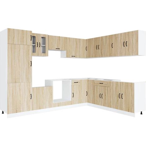 Maison Exclusive - Ensemble d'armoires de cuisine 14 pcs Kalmar bois d'ingénierie (1/5)