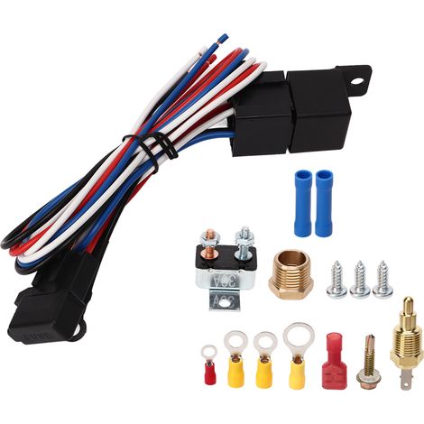 Kit complet câblage relais thermostat ventilateur radateur 12V pour voitures camions autobus avec faisceau capteur accessoires (1/5)
