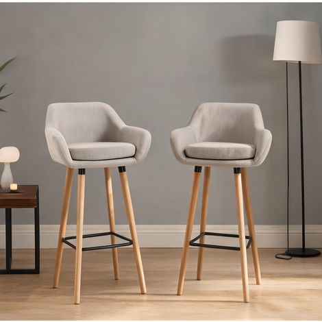 Tabouret de bar beige 55 x 48 x 100 cm (1/5)