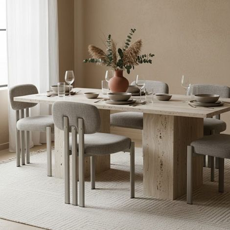 Lot de 2 chaises 45x50x80 cm en tissu taupe - EKYO