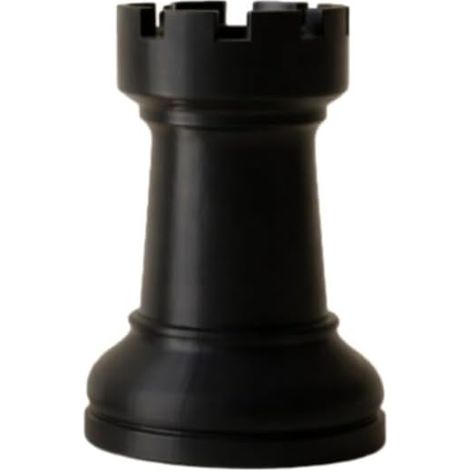 Joli pot à crayons en plastique en forme d'échecs, pot de rangement pour pinceaux de maquillage, style minimaliste, organisateur de bureau créatif (noir) (1/5)