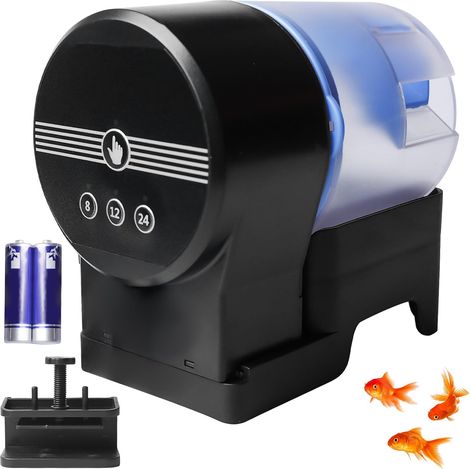 Alimentador automático de peces: 1 alimentador automático de peces de plástico, recargable por USB y alimentado por batería, resistente a la humedad, para (1/5)