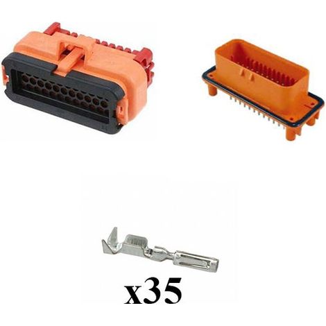 Kit Connettore Ampseal Maschio Femmina 35 Vie arancione da circuito stampato