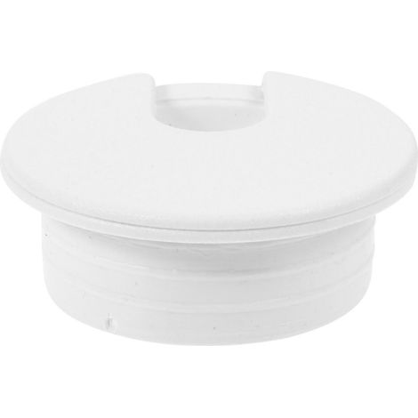 Passe-câbles de bureau, cache-câbles pour une gestion optimale des fils, 12 pièces, plastique blanc (1/5)