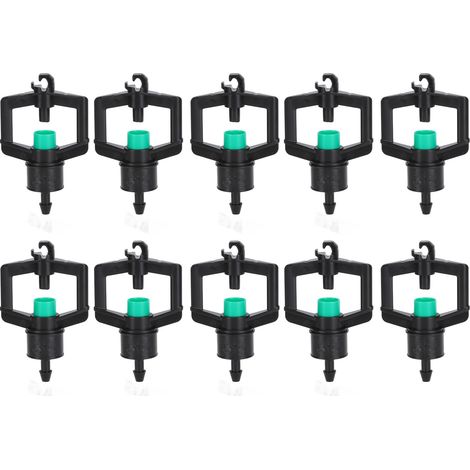 Packung mit 10 Vogelsprinklerköpfen, Tropfbewässerung für Baumschulen, wassersparend, gleichmäßige Bewässerung mit integrierter Düngung (grün) (1/5)