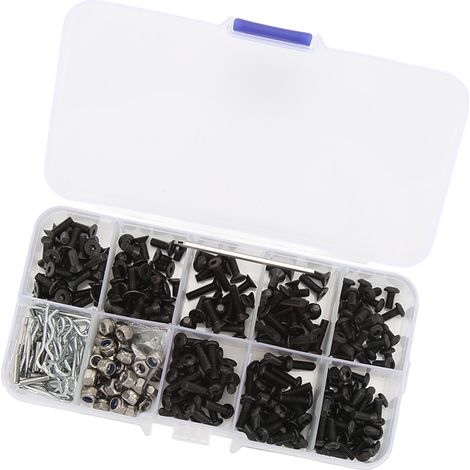 Kit de 361 vis universelles en acier inoxydable pour voitures RC 1/8 et 1/10 (pièces de rechange) (1/5)