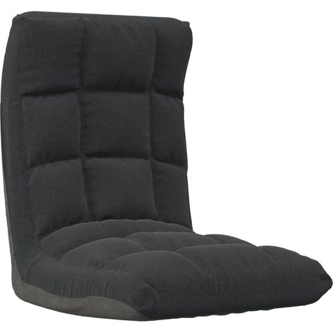 Chaise pliable de sol Noir Tissu (1/5)