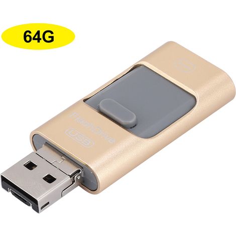 Clé USB 64G Triple Interface Mini pour iPhone, Android et PC - Grande Capacité de Stockage Portable (1/5)