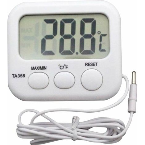 Thermomètre numérique d'aquarium haute précision étanche pour aquarium, vivarium, reptile, eau, terrarium - Température (blanc) (1/4)