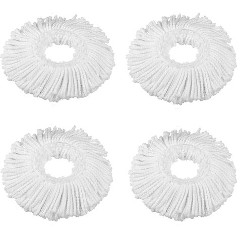 Quatre 360° Spin Balai Serpillère Mop HeadsTête de à franges de rechange en microfibre Recharge Forme ronde 360 (1/3)