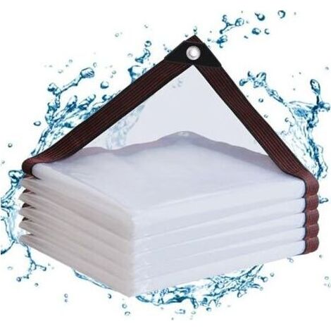 1 pièce (3 x 3 m) bâche imperméable transparente en PE avec œillets pour balcons, brise-vent, mobilier de jardin extérieur, jardins d'hiver (1/5)