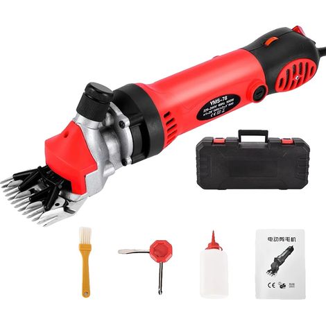 Esquiladora eléctrica de ovejas, 6 velocidades, cuchillas de acero de alto carbono, color rojo. (1/2)