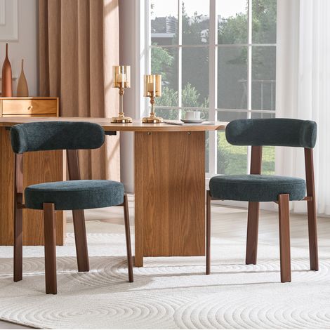 Silla comedor tapizada ergonómica negra estilo nórdico OKMYHOME (1/5)