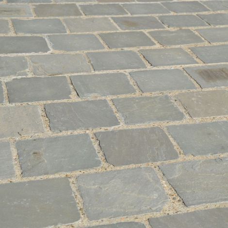 Pavé pierre naturelle Grès Kandla Gris - 14x14x3-5 cm - Couche 1m² (1/5)
