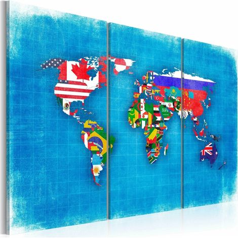 Tableau drapeaux du monde - 90 x 60 cm (1/4)