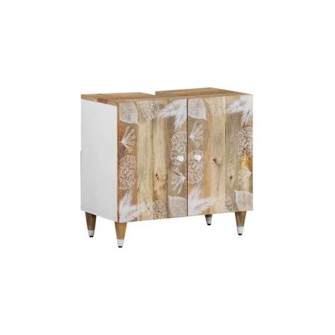 Armoire lavabo de salle de bain bois massif de manguier