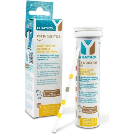 BAYROL Cl & Br Quicktest 5 in 1 (Dose mit 50 Teststreifen) (1/5)