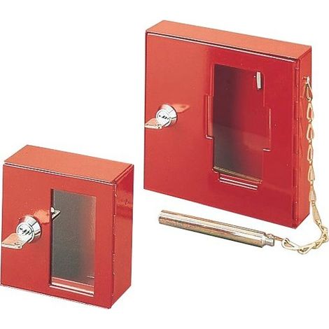Llave de urgencia sin el vaso, rojo 100x100x40mm