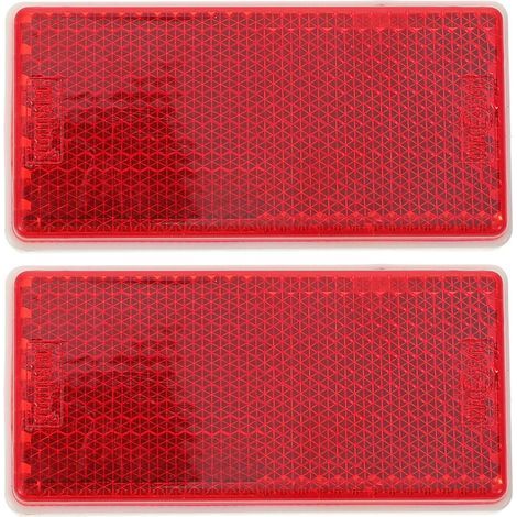 2Pièces Réflecteurs Universels Rouge Plastique