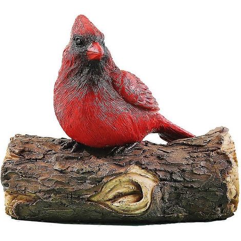 ornement d'oiseau rouge en résine pour arbre de jardin, à suspendre.-12.5X11.5CM (1/3)