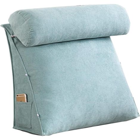 Ulisem Großes Rückenlehnenkissen für das Bett, Dreieckskissen, Sofakissen, Taillenkissen, Bürokissen, Nackenkissen, Seeblau