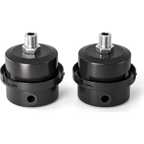 2 Pièces Compresseur D'air Silencieux Silencieux 1/4"Filtre D'admission Filetage Noir Métal pour (1/5)