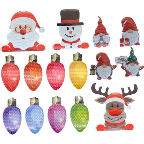 Aimants Décoratifs Magnétiques de Noël pour Voiture et Réfrigérateur Ensemble 1 Pièce Ampoules Lumineuses Réfléchissantes Décoration Festive pour Porte de Garage et Intérieur (1/5)