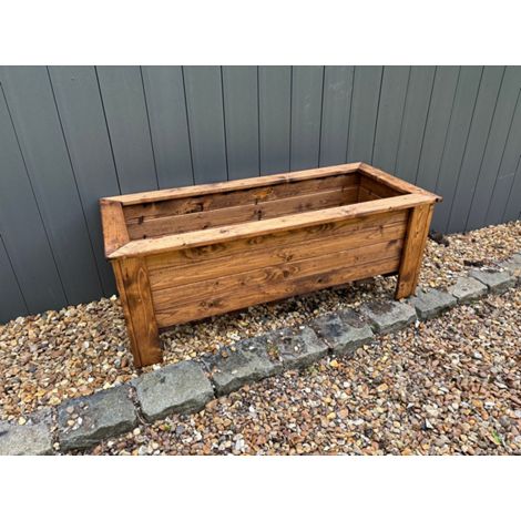 Multi Pack of 2 - Prestbury Raised Rectangular Extra Large Trough - Timber - L47.5 x W109 x H42 cm - Minimal Assembly Required