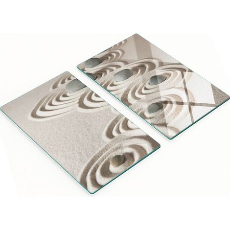 Tablas de cocina de vidrio templado con gr谩ficos Zen Stones Sand 2x30x52 cm (1/5)