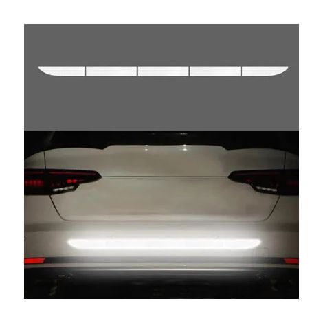 Autoaufkleber, reflektierendes Warnband, Sicherheitsband, Antikollisionswarnaufkleber, reflektierender Aufkleber für den Kofferraum, weiß