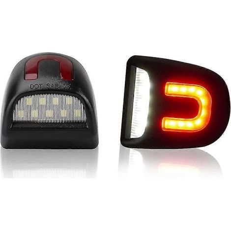 Lot de 2 feux de plaque d'immatriculation LED rouges en forme de U pour Chevy Silverado 1500/2500 (1/5)