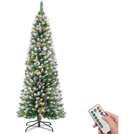 Albero Natale Artificiale Innevato LED Verde 150 cm 160 Luci (1/5)