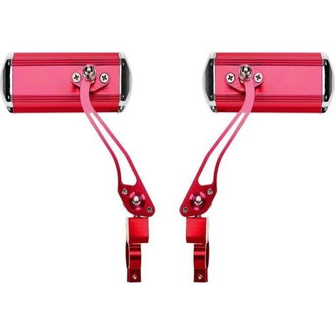 Rétroviseurs de guidon de vélo de montagne (rouge), moto, conversion de vélo, miroirs en aluminium, réflecteurs de sécurité (1/4)