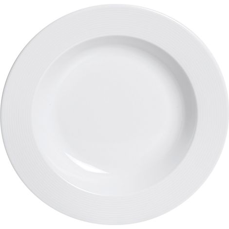 Assiette Creuse, Porcelaine, Blanc, 22,5 x 22,5 x 4 cm