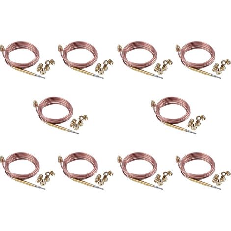 10pièces 1500Mm Kit de Thermocouple Universel pour Cuisinière à Gaz M6X0.75 avec Thermocouple de Remplacement pour Écrou de Débordement (50) (1/5)