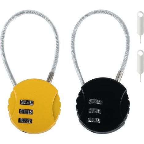 2 Pcs Petit Cadenas à Combinaison 3 Chiffres, Sécurité Réinitialisable Cadenas valise métal robuste, cadenas code 3 chiffres réinitialisable pour sac voyage casier gym, sécurité fiable durable (1/5)