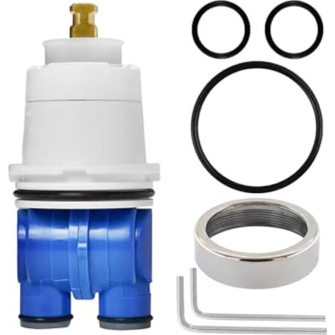 RP19804 Cartouche universelle à poignée unique pour baignoire de douche 1300/1400 Cartouche de moniteur Delta Kit de réparation de cartouche de valve brute (1993-2007), écrou de capot RP22734 inclus (1/5)