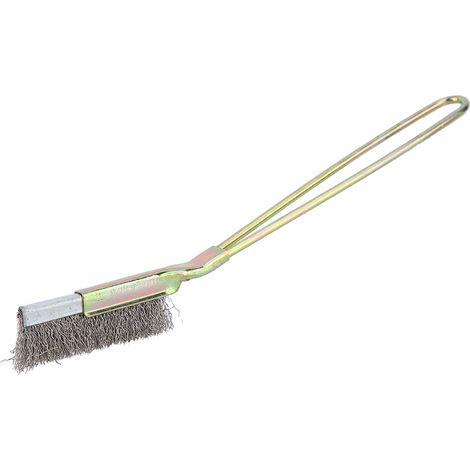 Brosse de jardin en acier doux à tête courbée/droite pour bonsaï (tête droite) (1/5)